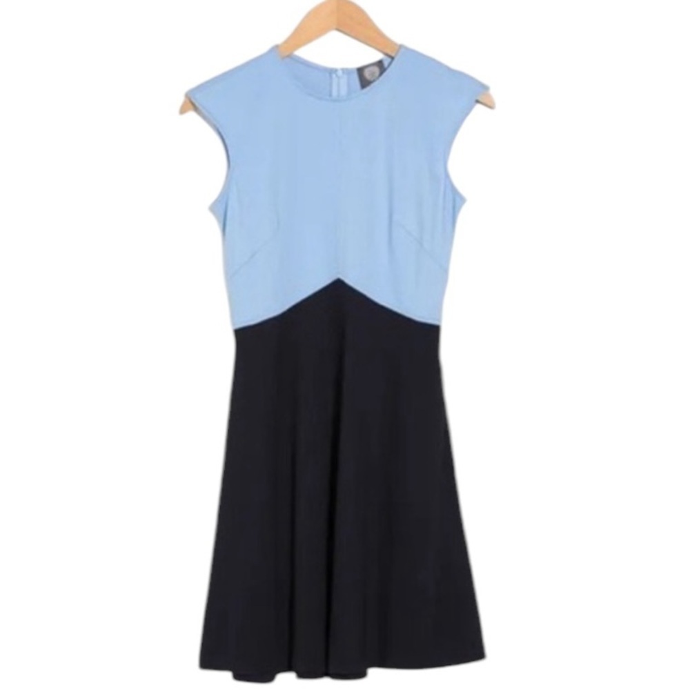Vince Camuto Royal and Light Blue Color Block Short Dress - Size 10